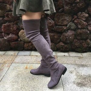 Over the knee suede boots